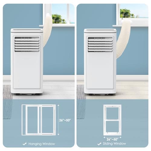 8000 BTU Portable Air Conditioners for Room up to 350 Sq. Ft, 3-in-1 Mini AC Unit for Bedroom with Dehumidifier & Fan Mode, Remote Control, Sleep Mode, 24H Timer 7