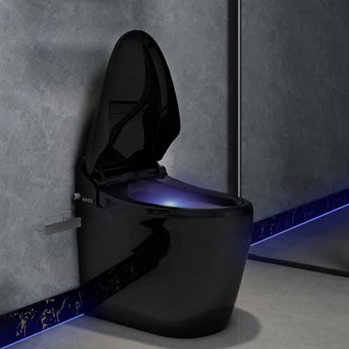 YOURLITE Bidet Toilet Seat, Elongated Toilet Seat Warm Water, Heated Seat Bidet with Remote Control,Self-cleaning Nozzle Temperature Adjustable LED Light, Need Electricity, Black 9