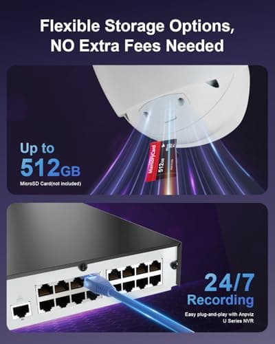 Anpviz 4K 8MP Dual Lens PoE IP Camera Outdoor, 180° Panoramic Security IP Camera, Smart Dual Light Color Night Vision, Human/Vehicle Detection, Two Way Audio, 512GB SD Slot, Full Metal IP66, NDAA 7