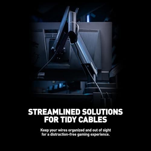 MSI MPG MT201DR - Premium RGB Dual Monitor Stand Arms, 17-35" Support, VESA Compatible, Adjustable Heavy Duty Gas Spring Mount, 44 lbs per Screen Capacity, Clamp & Grommet, Quick Release Plate - Gray 10