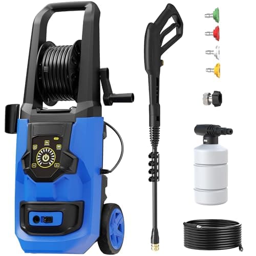 QIOMALA Pressure Washer -4200PSI Power Washer with Adjustable Touch Screen, Foam Cannon, 4 Quick Connect Nozzles, High Pressure Cleaning Machine for Cars/Fences/Driveways/Home Cleaning
