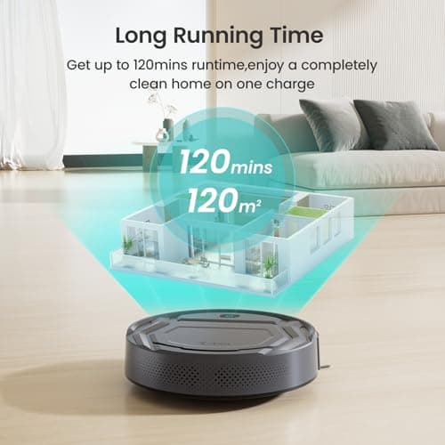 Lefant M210 Pro Robot Vacuum, Slim Quiet, 3 Adjustable Suction Levels, 6 Modes, Robot Vacuum Cleaner for Pet Hair, Hard Floors & Low Carpets, Self-Charging, WiFi/App/Alexa Control, Gray 7