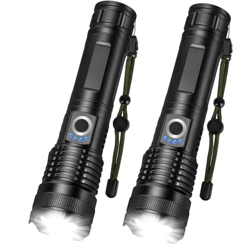 ALSTU Flashlight Rechargeable LED High Lumens - 99,000 Lm Powerful Handheld Flash Light with 5 Modes, Bright Waterproof Torch for Camping Home (3 Packs) (2)