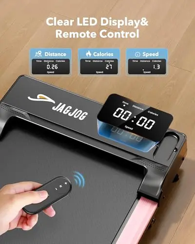 Walking Pad with Incline, 4 in 1 Under Desk Treadmills for Home Office, 2.5HP Low Noise, 265LB Capacity Portable Treadmill with Remote Control for Walking Jogging (Pink with Incline) 6