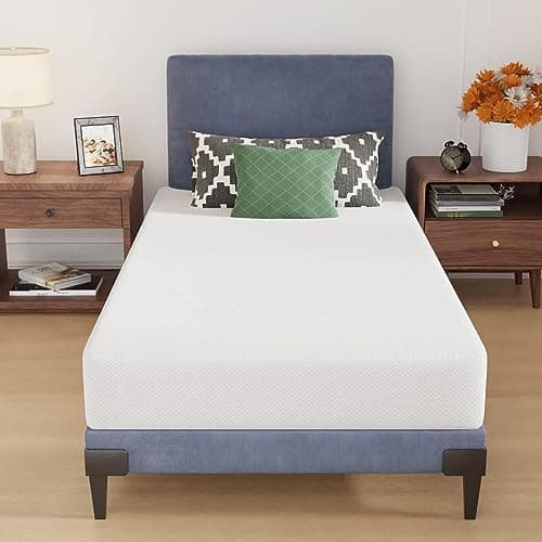 PayLessHere | 8 Inch Twin Mattress | Medium Firm Gel Memory Foam Mattress | White | with Washable Zipper Cover | for Pressure-Relieving Cool Sleep | Bed in a Box, CertiPUR-US Certified