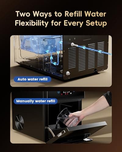 ecozy 2" Clear Ice Ball Maker with CrystalFlux Technology, 4 pcs in 40 Mins, 144 pcs/Day, Sphere Ice Maker with Automatic Water Supply, Self-Cleaning, Enhanced Insulation for Whiskey & Bourbon 6