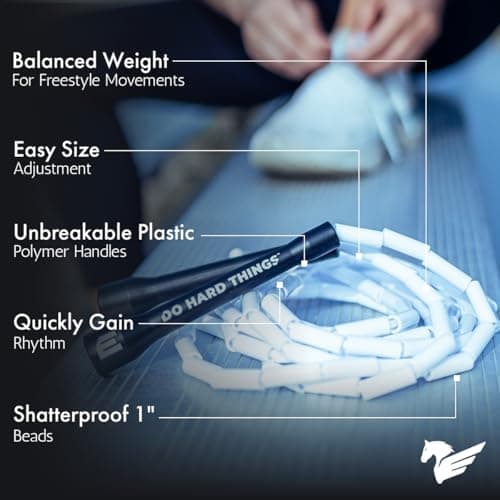 Elite Jumps | Adjustable Jump Ropes for Fitness with Unbreakable Handles and Shatterproof Beads | Crossover Jump Rope for Your Exercise Equipment | Segmented Jump Rope 2