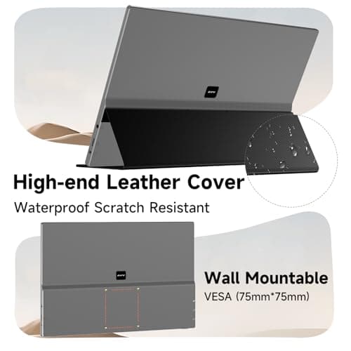 AYY Portable Monitor 15.6inch 1080P FHD, USB-C HDMI Computer Display, HDR IPS Gaming Monitor w/Premium Smart Cover & Screen Protector, Dual Speakers, for Laptop PC MAC Phone PS4 Xbox Switch, Grey 6