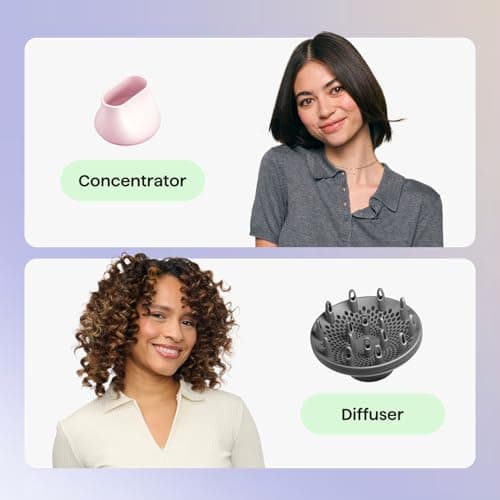 Wavytalk Blow Dryer with Diffuser, Mini Hair Dryer with Folding Handle, 1600W Quiet Lightweight Hairdryer with Diffuser Compact Design, Pinky White 5