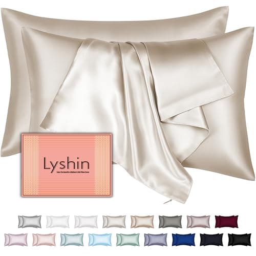 Mulberry Silk Pillow Cases 2 Pack Standard Size 20x26 Inches with Hidden Zipper, Ultra Smooth and Soft Breathable Cooling Silk Satin Pillowcase Set of 2, Better for Hair and Skin, Gifts for Women Men