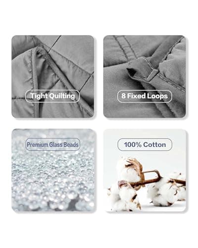 Weighted Blanket 15lbs 60"x80", Weighted Blankets for Adults, Cooling Weighted Blanket for Sleeping, Machine Washable Soft & Breathable All-Season Comfort & Premium Glass Beads(60" x 80" 15 lbs) 6