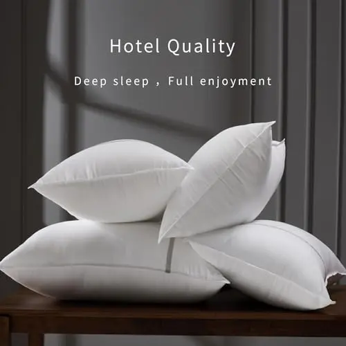 MUFEW Bed Pillows Standard Size Set of 2, Firm Hotel Pillows for Sleeping, Cooling Pillows for Side & Back Sleepers, Down Alternative Filling, 20 x 26 Inches 5