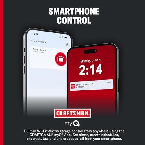 Craftsman 3/4 HP myQ Ultra-Quiet Smart Belt Drive 2-Light System Garage Door Opener with Wi-Fi® and Battery Backup 5