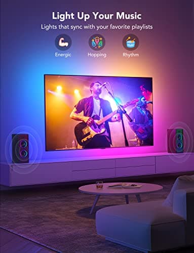 Govee TV LED Backlight, RGBIC Smart LED Strip Lights for 55-65 Inch TVs, Bluetooth and Wi-Fi APP Control, Works with Alexa & Google Assistant, Music Sync, 99+ Scene Modes, Adapter 6