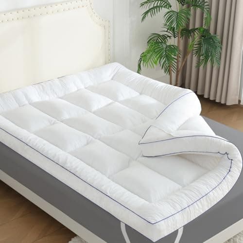 WhatsBedding 3D Bubble Memory Foam Mattress Topper King Size, 3 Inch Bed Topper with Soft Quilted 100% Cotton Layer for Back Pain, Plush Foam Filled Pillow Top