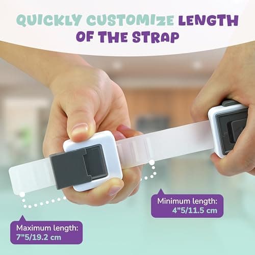 Child Safety Locks (4-Pack) - Baby Proof Cabinets, Drawers, Toilets & Appliances- Adjustable Strap Length, Double Lock Option - Easy Latch for Adults to Open 5