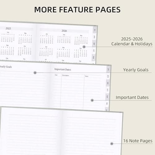 2025-2026 Planner - Weekly and Monthly Planner, July 2025 - June 2026, Linen Hardcover, 2025-2026 Calendar Planner Book with Tabs, Aesthetic, Perfect for Office Home School Supplies (Sage, A5) 5