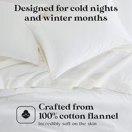 Superior Paisley or Solid Flannel Cotton Pillowcases, Pillow Case 2 Pack, Vintage Floral Pillow Covers, Fuzzy Warm Bedding Basics, Soft Bedroom Essentials, Bed Accents, Set of 2, Standard, Ivory 5