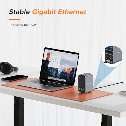 MacBook Pro Docking Station Dual Monitor with 2 4k HDMI Display,15 in 2 USB C Docking Station for MacBook with 2 HDMI, VGA, PD3.0, 7 USB Ports, RJ45 Ethernet & 3.5mm Audio (No Power Adapter) 6