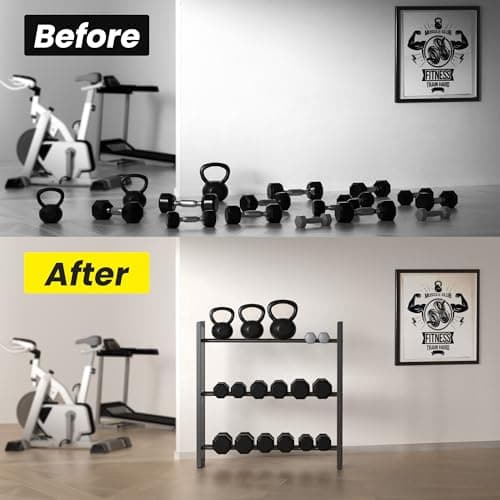 3 Tier Dumbbell Rack, Weight Rack for Home Gym, 390 lb Capacity 6
