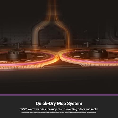 Eureka J15 Evo Ultra Self-Emptying Robot Vacuum Combo, 22,000 Pa Suction Auto Mop Lifting 131°F Hot Air Dry Scrub Extend Robotic Vacuum Cleaner 5