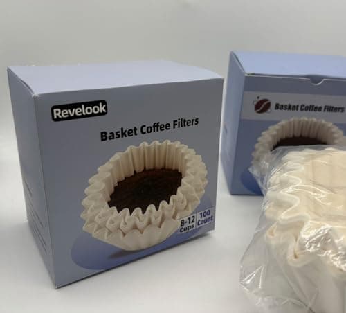 Coffee Filters 8-12 Cup, 7.875 inch x 3.25 inch, 100 Count Basket Coffee Filters, White Disposable 8 to 12 Cup Coffee Filter Paper 5