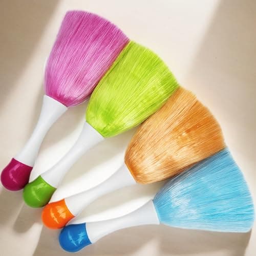 4 Pack Hand Grips Microfiber Washable Duster, Electrostatic Feather Duster Brush, Cleaning Supplies for Book, Screen, Sofa, Car, Furniture, Photo Frames 7