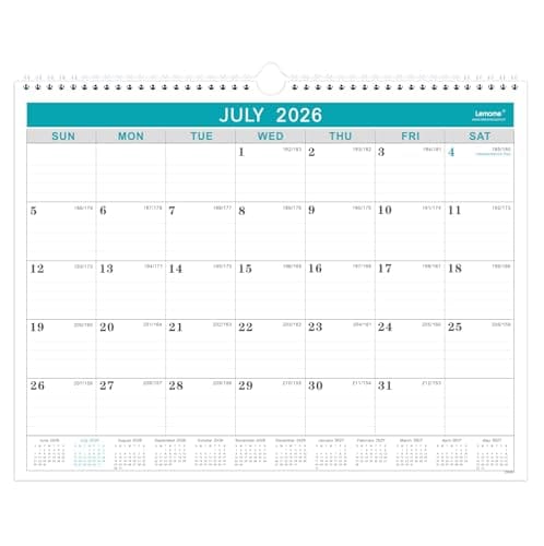 Calendar 2026-2027, 18 Months from July 2026 to December 2027,11.5" x 14.6", with Julian Date