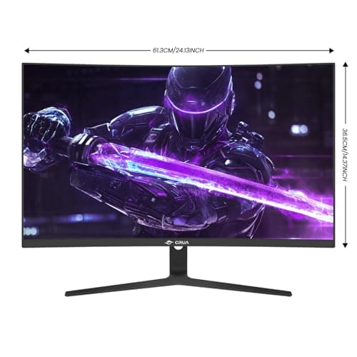 CRUA 27" Curved Gaming Monitor, 180Hz/200Hz FHD 1080P VA Screen 1500R Computer Monitors, 1ms(GTG) with FreeSync, Low Motion Blur, DisplayPort, HDMI, Support Wall Mount Install- Black 2