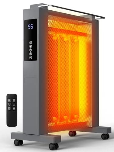 Uthfy 1500W Space Heaters for Indoor Use, 26 Inch Convection Electric Heater, 3 Sides Heating, 12H Timer, Temperature Adjustable 50-95°F, Tip-Over & Overheat Protection, Heaters for Large Room