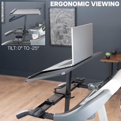 VIVO Universal Wooden Laptop Treadmill Desk, Adjustable Ergonomic Notebook Mount Stand for Treadmills, Includes Mouse Pad and Wrist Support, Stand-TDML4 9