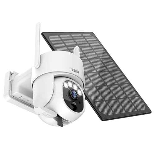 EVERSECU 2K Outdoor-Solar Security Camera Wireless with PTZ 360° View, Smart Siren, Spotlights, Color Night Vision, AI Human Detection, 2-Way Talk, Compatible with Alexa, Cloud/SD Card Storage