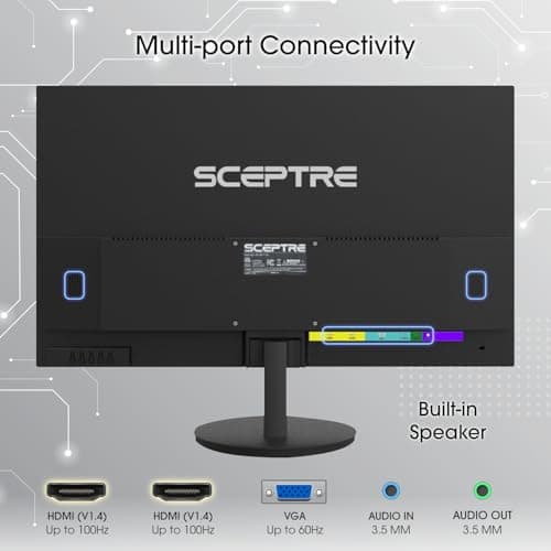 Sceptre E275W-19203R 27 inch1080P LED Monitor 99% sRGB 2X HDMI VGA Build-In Speakers, Machine Black (E275W-19203R series) 5