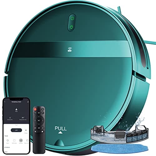 Kilgone Robot Vacuum and Mop Combo with Smart 3D Avoidance | 2 in 1 Mopping Robotic Vacuum Cleans Hard Floors & Carpets | Powerful Suction & Tangle-Free for Pet Hair | App/Wi-Fi/Alexa, Self-Charging