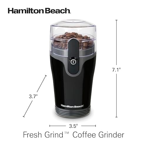 Hamilton Beach Fresh Grind Electric Coffee Grinder for Beans, Spices and More, Stainless Steel Blades, Removable Chamber, Makes up to 12 Cups, Black 8