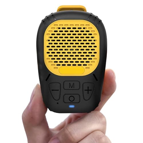 Wearable Bluetooth Speaker (Updated Version) - 30H Working Time Clip-On Wireless Jobsite Pro Water-Resistant Portable Speaker , Bluetooth Speaker, Built-in Mic for Hands-Free Music/Calls (Yellow)