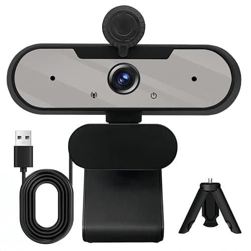 MTORED USB HD 1080P Video Webcam and Wide Angle Camera with Built-in Microphone and Rotatable Tripod,for Laptop Computer or Desktop PC,Great for Live Streaming.Calls.Video Conferencing(Grey)