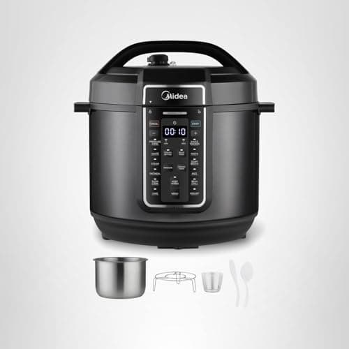 Midea 12-in-1 Electric Pressure Cooker, 8 Quarts, 12 Presets, Multi-Functional Programmable Slow Cooker, Rice Cooker, Steamer, Sauté Pan, Yogurt Maker, and More, Stainless Steel 8