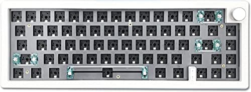 BOYI GMK67 Barebones Keyboard Kit,65% RGB Hot-Swap Gasket Mounted Tri-Mode BT/2.4GHz/USB-C 4000mAh Wireless Custom Programmable Mechanical Gaming Keyboard DIY Kit with Knob(White)