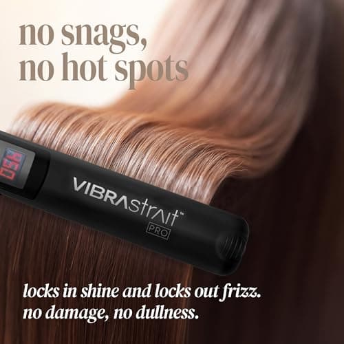 Vibrastrait Pro Vibrating Ceramic Tourmaline Ionic Flat Iron, 1-inch - Fast, Frizz-Free Ceramic Hair Straightener with Easy, Gentle Glide for Waves, Curls, Smooth Hair - Professional Styling Tools 5