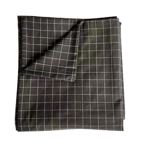 F.Y.Dreams 100% Washed Cotton Duvet Cover for Weighted Blanket 60x80 inches with 16 Ties, Zipper on Long Side/Gray Grid/Just Duvet Cover 8