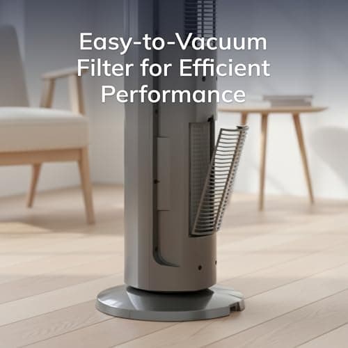 Lasko Oscillating All Season Tower Fan and Space Heater in One for Home with Adjustable Thermostat, Overheat Protection, 4 Fan Speeds, 3 Heat Settings and Remote, 42 Inches, 1500W, Gray, FH515 8