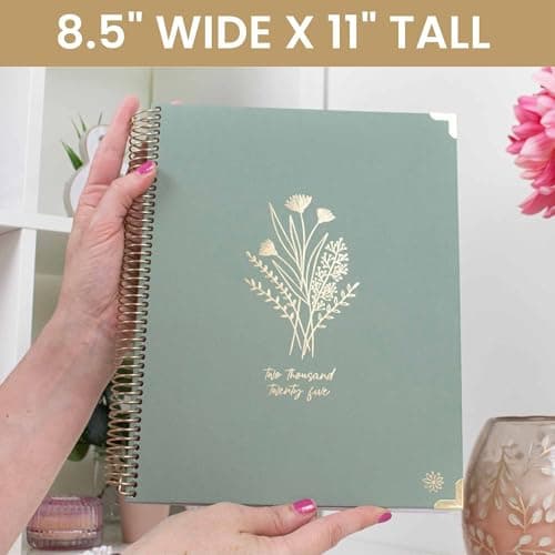 bloom daily planners HARDCOVER 2025 (8.5" x 11") Calendar Year Day Planner (January 2025 - December 2025) - Passion/Goal Organizer - Monthly & Weekly Inspirational Agenda Book - Green Linen 6