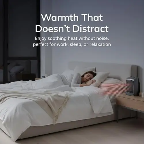 Lasko Portable Indoor Electric Ceramic Space Heater with Tip-Over Safety Switch, Overheat Protection and Thermostat, 2 Speeds, Safe for Home, 9.2 Inches, Dark Gray, 1500W, 754201 7