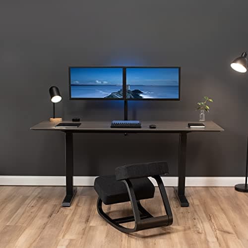 DRAGONN by VIVO Wooden Rocking Kneeling Chair, Ergonomic Rocker Stool for Home and Office, Angled Posture Seat, Black Frame, Black Cushions, DN-CH-K04RB 9