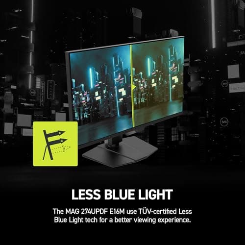 msi MAG 274UPDF E16M 27-inch 3840 x 2160 (UHD) Gaming Monitor, 160Hz, AMD Adaptive-Sync, HDR Ready, HDMI, VGA Port, VESA Mountable, Tilt, 4-Side Slim Bezel, 0.5ms, Black 5
