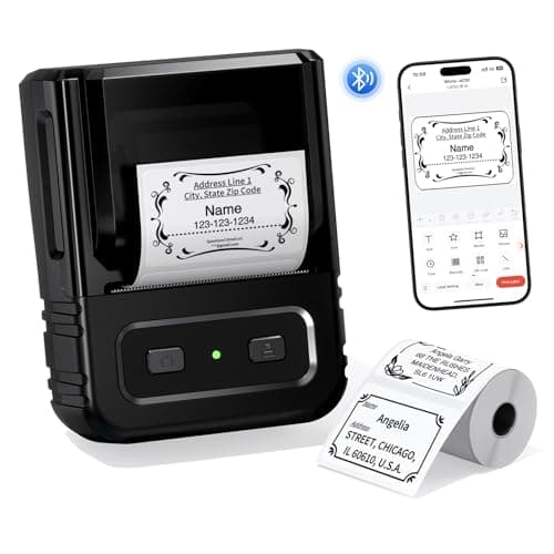 Itari 2025 Newly Upgraded Label Maker, M102 Label Maker Machine for Small Business, 2 Inch Label Printer for Address, Barcode, Price Tag, with 1 Roll Label, Black