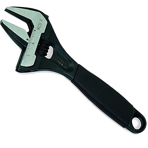 Bahco BAH9029RUS 6" SAE Ergo Big Mouth Adjustable Wrench, Extra-Wide Jaw and Slim Tapered Head for Tight Spaces, True Ergo Grip Ideal for Plumbers, Electricians, and Maintenance Professionals