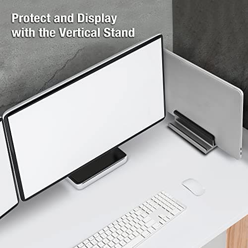 AceProAV 7 Port USB-C 14” Laptop Stand with Dual Display Docking Station, Tablet Holder Hub, Vertical Storage Desk Organizer/HDMI 8K30Hz, USB-A 5Gbps, Ethernet 1Gbps, 100W Power Delivery, Space Gray 9