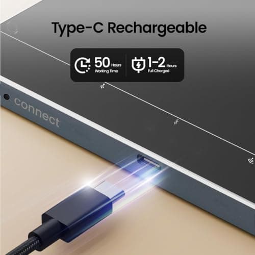 JOMAA Wired&2.4GWireless&Bluetooth Trackpad for Windows 10/11,Rechargeable Touchpad Mouse with Multi-Gesture Support for PC Laptop Computer (Black) 5